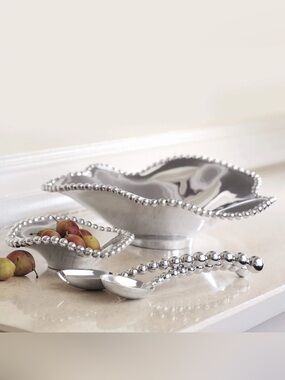 Mariposa Silver Bead-Edged Bowl 7”